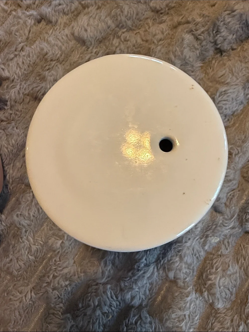 Pampered Chef White Ceramic Egg Cooker with Embossed pc Logo